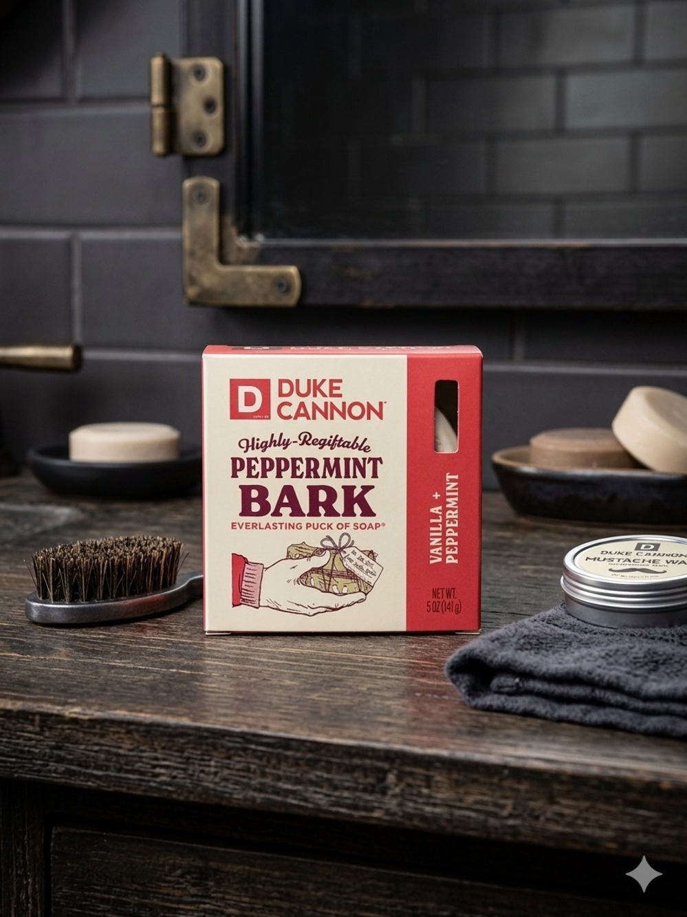 Duke Cannon Peppermint Bark Soap - Vanilla + Peppermint (Soap is white)